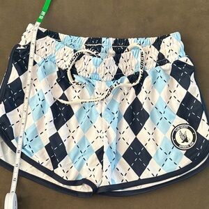 Flow Society Blue and White Argyle Shorts